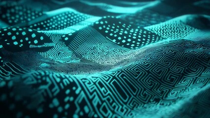 Poster - Intricate computer circuit board design with complex patterns and multicolored electronic components