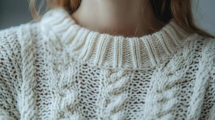 Aufkleber - Close-up shot of a person in a cozy sweater