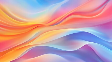 Poster - Abstract Colorful Waves: A Serene Digital Art Piece