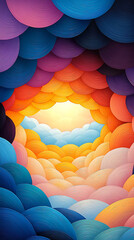 Fototapete - Abstract Colorful Circles Explosion Artistic Background
