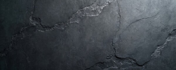 Leinwandbilder - Grey stone wall texture background. Rough grunge surface, weathered stone, old architecture. Dark empty cement structure, blackboard space. Solid construction, rustic design, concrete wall.