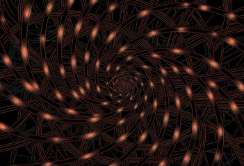 Fototapete - Abstract spiral pattern with glowing lines creating a mesmerizing effect