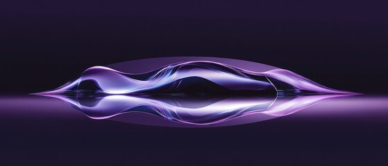Poster - Abstract Purple Wave Reflection: Futuristic Design Concept