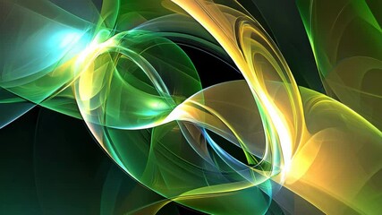 Fototapete - Vibrant green and yellow abstract design with fluid shapes and dynamic patterns for modern art lovers