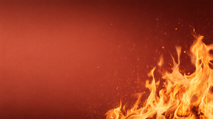 Poster - Abstract elegant red yellow fiery pattern background wallpaper. Fire, sparks, flames backdrop, copy space 050625