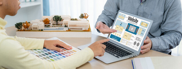 Fototapete - Website design software provide brisk template for online retail business and e-commerce