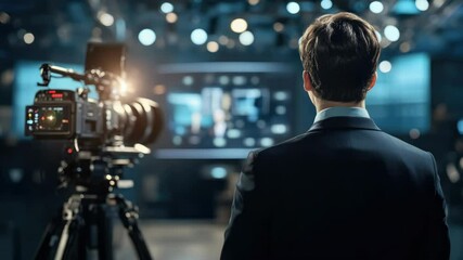 Poster - A businessman posing for a photo shoot, potentially for an interview or promotional purposes