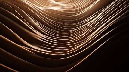 Poster - 3d render of brown lines radiating upward, creating dynamic light effect that evokes sense of moveme