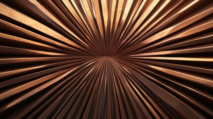 Poster - 3d render of brown lines radiating upward, creating dynamic light effect that evokes sense of moveme