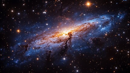 vibrant purple and blue galaxy with stars scattered across the background vast and mysterious space look