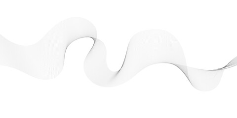 Poster - Abstract wavy grey stream element for design on transparent background isolated. Wavy white and grey lines background. Abstract business wave curve lines background. Vector illustration.