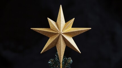 Wall Mural - golden star christmas tree topper