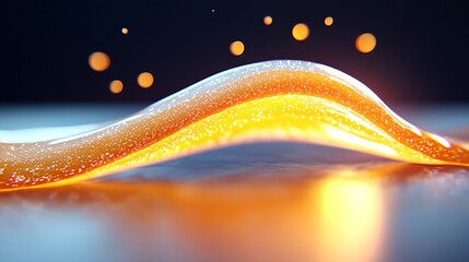 Poster - Abstract Golden Wave with Sparkle and Glow