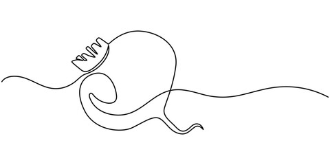 Poster - Continuous one line drawing of beetroot vegetable. Beetroot single line art vector illustration. Editable vector, Simple beetroot design in continuous line art drawing style. Grow beet plant minimal.