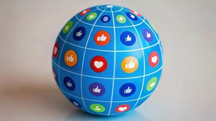 Poster - Stylized globe representing interconnectedness of social media platforms., for influencer marketing and content creation.