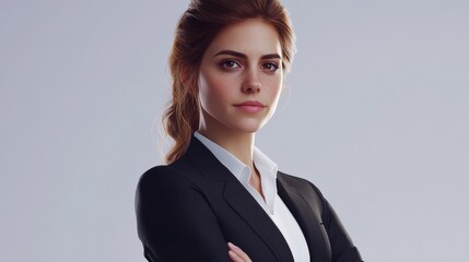 Poster - Business woman isolated. Illustration AI Generative.