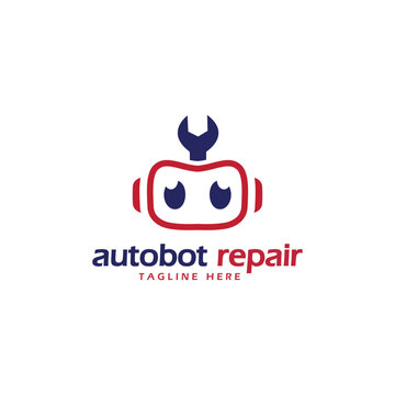 auto bot repair logo design creative robot ai repair symbol modern minimal chat bot business
