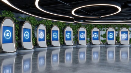 Poster - Interactive digital displays in futuristic interior design