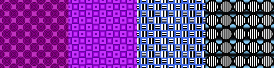 Poster - Seamless geometric threetone pattern set