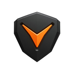 Poster - Modern Shield Emblem with Geometric Arrow, Sleek Design, Vector Illustration