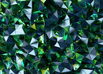 Poster - Luxury Abstract Realistic Green Texture Reflection Close Up Background 3D rendering