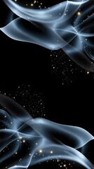 Fototapete - Abstract representation of a futuristic network with glowing lines and a shiny silver mesh surface in a dark digital expanse