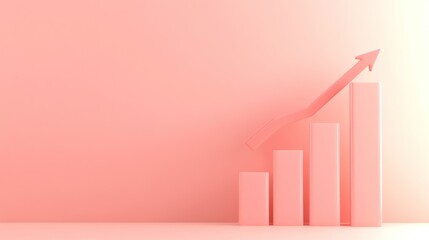 Poster - Pink Growth Chart: Upward Trend in Business Success