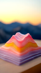 Leinwandbilder - Abstract Pastel Mountain Landscape Digital Render