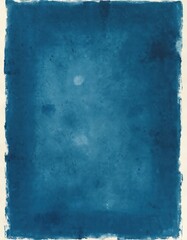 Leinwandbilder - Cyanotype art. Blue paper texture, grunge effect. Vintage, aged, retro paper background. Blank space, antique dirty wall. Abstract artistic design with texture, pattern, cyan blue colors.