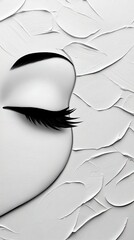 Poster - Close-up view of black and white abstract painting featuring irregular smear techniques and intriguing abstract shapes
