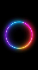 Poster - Vibrant Neon Oval Frame