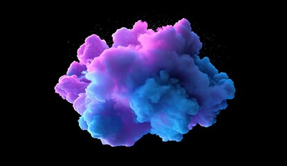 Poster - Abstract cloud of vibrant, swirling colors