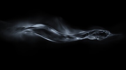 Poster - Abstract fluid motion against a dark background.  Fluidic form, smoke-like, with soft gradients