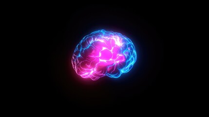 Poster - Glowing brain, vibrant colors
