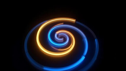 Glowing Neon Spiral Abstract Art Background Perfect for Motion Graphics and Visual Effects