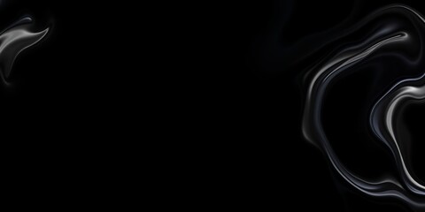 Leinwandbilder - Abstract black background with wisps of white smoke flowing across the dark canvas artfully