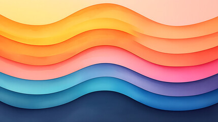 Fototapete - Abstract Watercolor Wave Background with Pastel Colors