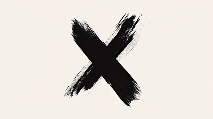 Poster - Bold black X brushstroke graphic
