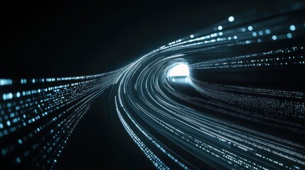 Poster - Glowing data stream tunnel futuristic digital technology background