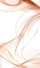 Poster - Abstract design with flowing, peach and brown lines