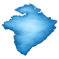 Poster - Abstract artistic illustration of a stylized blue watercolor shape seamlessly blending into the background, isolated on transparent background.