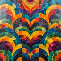 Poster - The design creates a visually appealing, repetitive motif that resembles a series of rainbows, giving a sense of rhythm and movement
