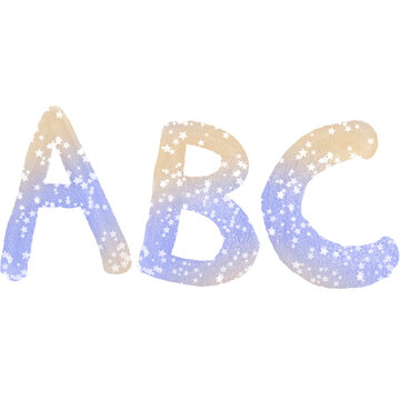Colorful alphabet watercolor paper texture PNG