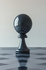 Poster - Dark sphere on a pedestal