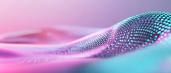 Poster - Abstract pink and blue dotted wave pattern background