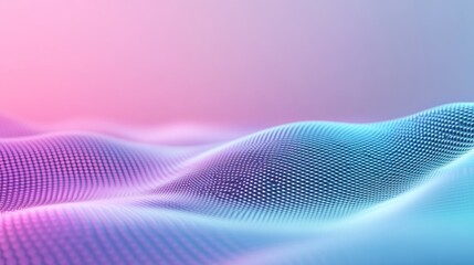 Poster - Abstract wavy pattern with dotted texture pink and blue gradient