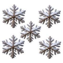 Poster - Beautiful Snowflakes Displaying Intricate Patterns Found in a Winter Wonderland Scene, isolated on transparent background.