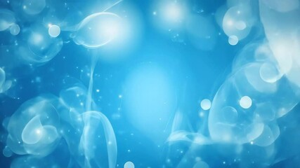 Poster - Dynamic blue motion background template with vibrant swirls and bubbles for modern design projects, Blue motion background template