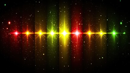 Fototapete - Colorful, glowing lights against a dark background
