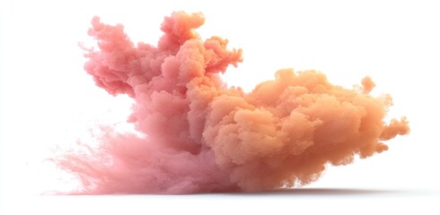 Poster - Abstract Pink and Peach Smoke Cloud